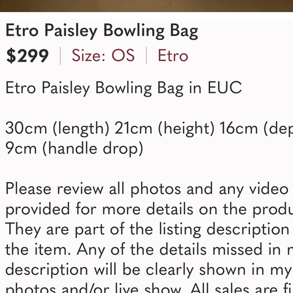 Etro Signature Paisley Leather Alma style Tote bag - Picture 6 of 6